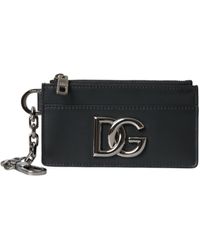 Dolce & Gabbana - Calfskin Leather Dg Logo Card Holder Wallet - Lyst