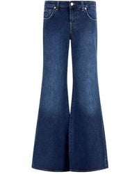 7FOR - Blue Cotton Flared Jeans - Lyst
