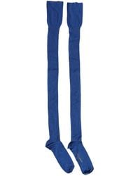 Dolce & Gabbana - Blue Viscose Knitted Thigh High Accessory Socks - Lyst