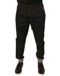 Dolce & Gabbana - Black Cotton Stretch Jogger Sweatpants Pants - Lyst