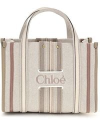 Chloé - Beige Cotton Shoulder Bag - Lyst