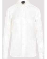 Tom Ford - White Ecru Silk Striped Shirt - Lyst