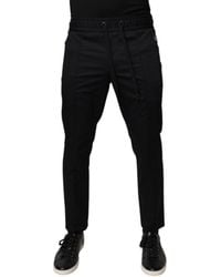Dolce & Gabbana - Dark Blue Cotton Men Jogger Sweatpants Pants - Lyst