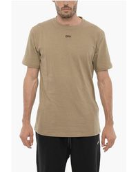 Off-White c/o Virgil Abloh - Off- Slim Fit Crew-Neck T-Shirt With Embroide Logo - Lyst
