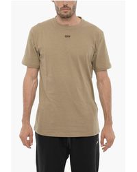 Off-White c/o Virgil Abloh - Off- Slim Fit Crew-Neck T-Shirt With Embroide Logo - Lyst