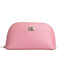 Dolce & Gabbana - Leather Dg Logo Zip Around Hand Purse Pouch Wallet - Lyst