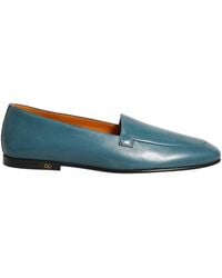 Dolce & Gabbana - Blue Leather Logo Slip On Men Loafers Shoes - Lyst