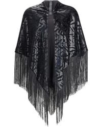 Giorgio Armani - Velvet Shawl With Fringes - Lyst