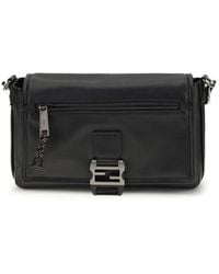 Fendi - Black Calf Leather Bos Taurus Shoulder Bag - Lyst