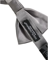 Dolce & Gabbana - Men Gray 100% Silk Adjustable Neck Papillon Bow Tie - Lyst