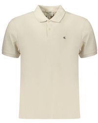 Calvin Klein - Beige Cotton Mens Polo Shirt - Lyst