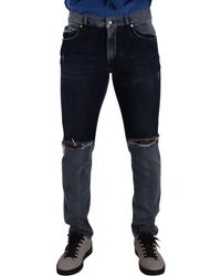 Dolce & Gabbana - Chic Slim Fit Tattered Denim - Lyst