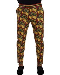 Dolce & Gabbana - Multicolor Logo Mania Cotton Tapered Trouser Pants - Lyst