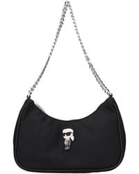 KARL LAGERFELD - Black Fabric Shoulder Bag - Lyst