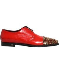 Dolce & Gabbana - Red Embellished Men Derby Dress Formal Shoes - Lyst