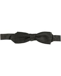 Dolce & Gabbana - Black Patterned Necktie Papillon Silk Bow Tie - Lyst