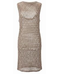 Malo - Beige Cotton Dress - Lyst