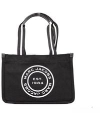 Marc Jacobs - Medium Black Canvas Fabric Shoulder Convertible Tote Purse Bag - Lyst