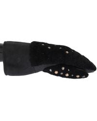 Dolce & Gabbana - Shearling Studded Gloves - Lyst