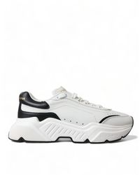 Dolce & Gabbana - White Black Low Top Daymaster Sneakers Shoes - Lyst