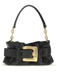 Balmain - Black Calf Leather Bos Taurus Shoulder Bag - Lyst