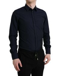 Dolce & Gabbana - Navy Dress Formal Slim Cotton Shirt - Lyst