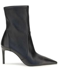 Stuart Weitzman - Black Calf Leather Bos Taurus Ankle Boots - Lyst