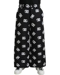 Dolce & Gabbana - Logo Dg Print Wide Leg Pants - Lyst