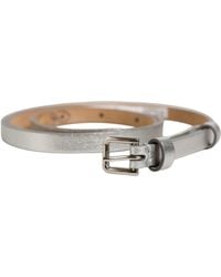 Dolce & Gabbana - Metallic Leather Square Buckle Belt - Lyst