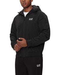 EA7 - Black Polyamide Shell Jacket - Lyst