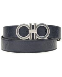 Ferragamo - Blue Calf Leather Bos Taurus Regular Belt - Lyst