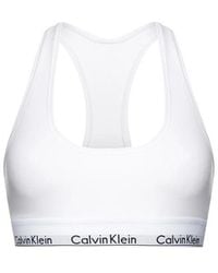 Calvin Klein - White Cotton Bra - Lyst