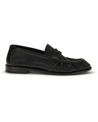 Saint Laurent - Black Calf Leather Bos Taurus Slip - Lyst