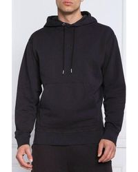 BOSS - Elegant Dark Cotton Hooded Sweatshirt - Lyst