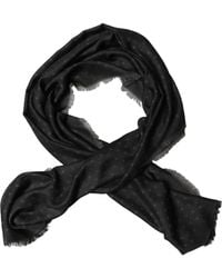 Dolce & Gabbana - Men Black Viscose Polka Dot Fringe Shawl Lace Stole - Lyst