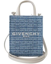 Givenchy - Light Blue Coated Canvas Vertical Mini Shoulder Bag - Lyst