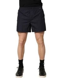 Dolce & Gabbana - Black Cotton Elastic Waist Swim Shorts Swimwear - Lyst