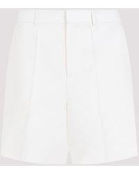 Valentino - Ivory Wool And Silk Shorts - Lyst