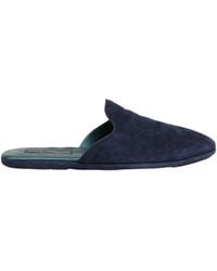 Dolce & Gabbana - Blue Suede Slides Flat Slipper Men Shoes - Lyst