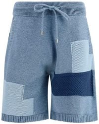 Laneus - Blue Cotton Bermuda Shorts - Lyst