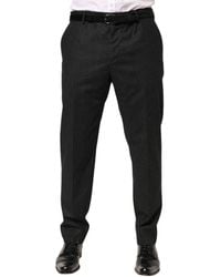 Dolce & Gabbana - Cotton Mid Waist Dress Trouser Pants - Lyst
