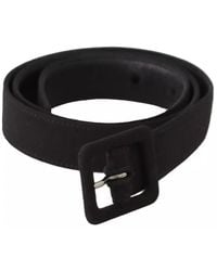 Dolce & Gabbana - Velvet Leather Logo Waist Buckle Belt - Lyst