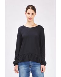 Gas - Black Polyester Long Sleeve T - Lyst