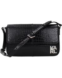 KARL LAGERFELD - Black Polyethylene Shoulder Bag - Lyst