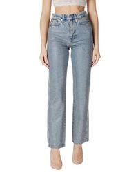 ONLY - Blue Cotton Mom Jeans - Lyst