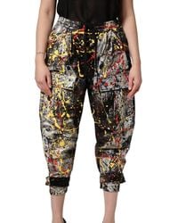 Dolce & Gabbana - Colorsplash Effect Cargo Cropped Pants Nylon Silk Elastane - Lyst