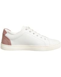 Dolce & Gabbana - White Pink Leather Low Top Sneakers Shoes - Lyst