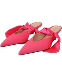 GIA COUTURE - Pink Leather Lace Up Kitten Heels Pumps Shoes - Lyst