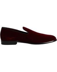 Dolce & Gabbana - Red Cotton Velvet Slip On Loafers Formal Shoes - Lyst