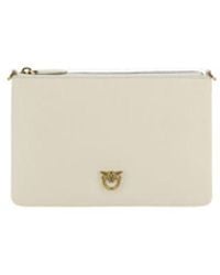 Pinko - Beige Calf Leather Bos Taurus Shoulder Bag - Lyst